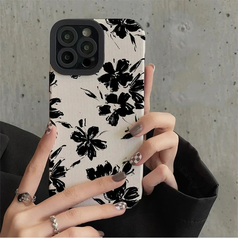 iPhone Ink Painted Flower Case