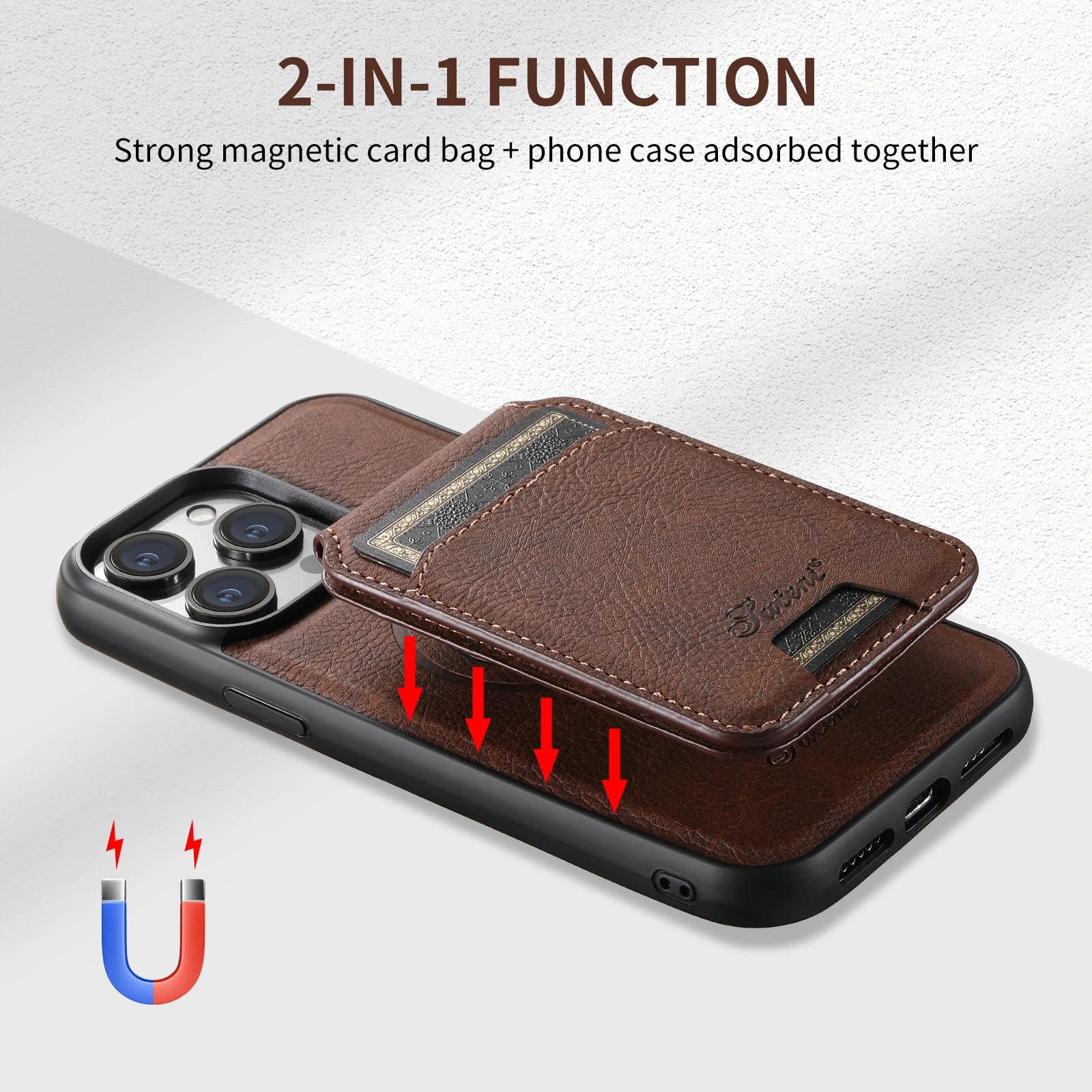 iPhone Leather Case & Card Holder with MagSafe