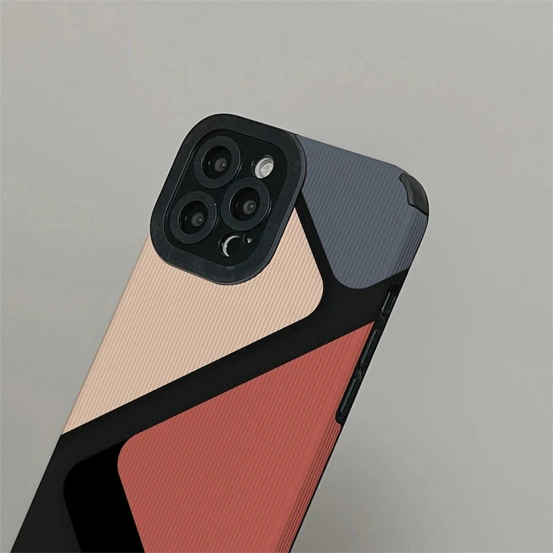 iPhone Patchwork Color Block Soft Case