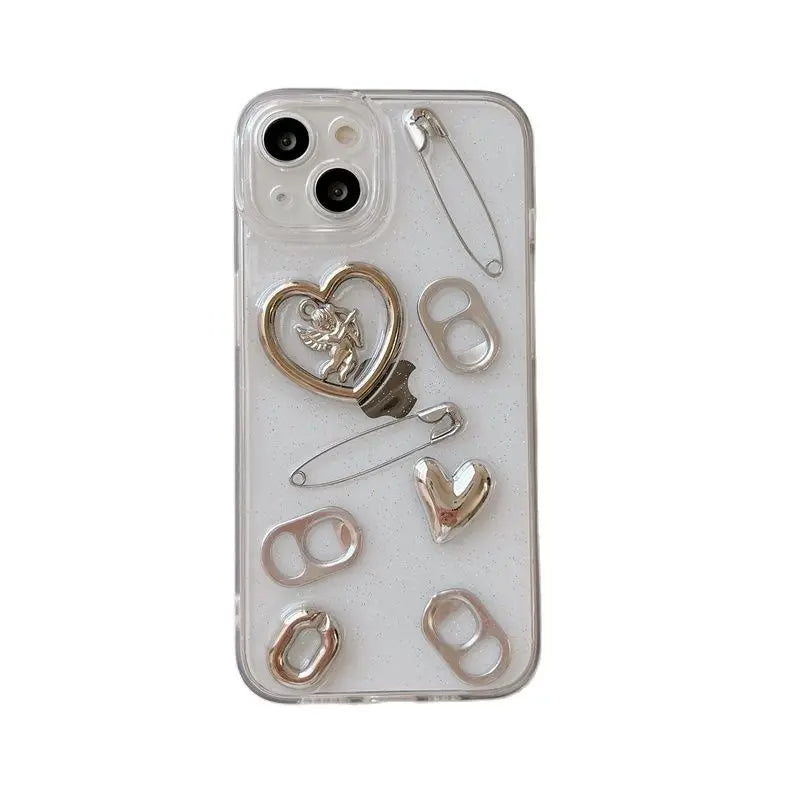 iPhone Silver Heart Cupid Case