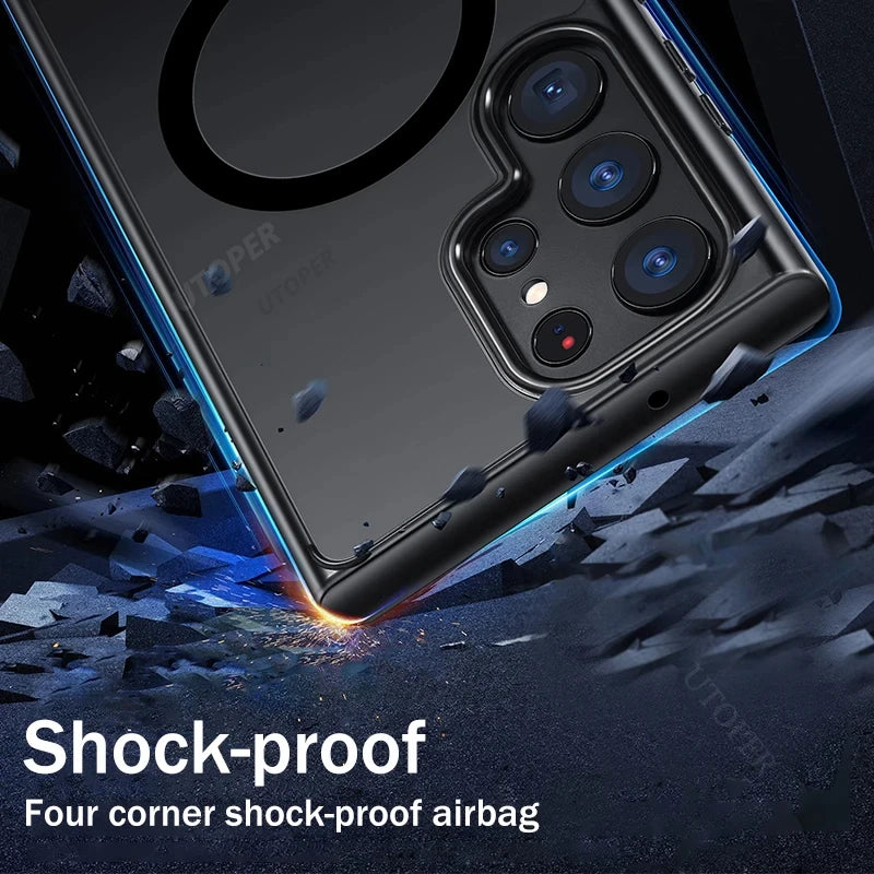 Galaxy Matte Armor Shockproof Magnetic Case