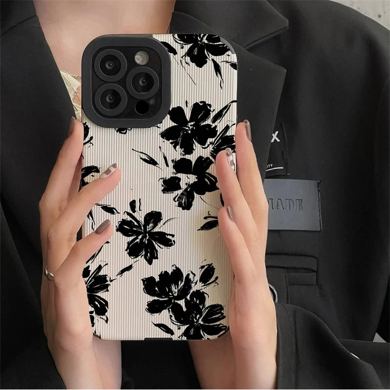 iPhone Ink Painted Flower Case