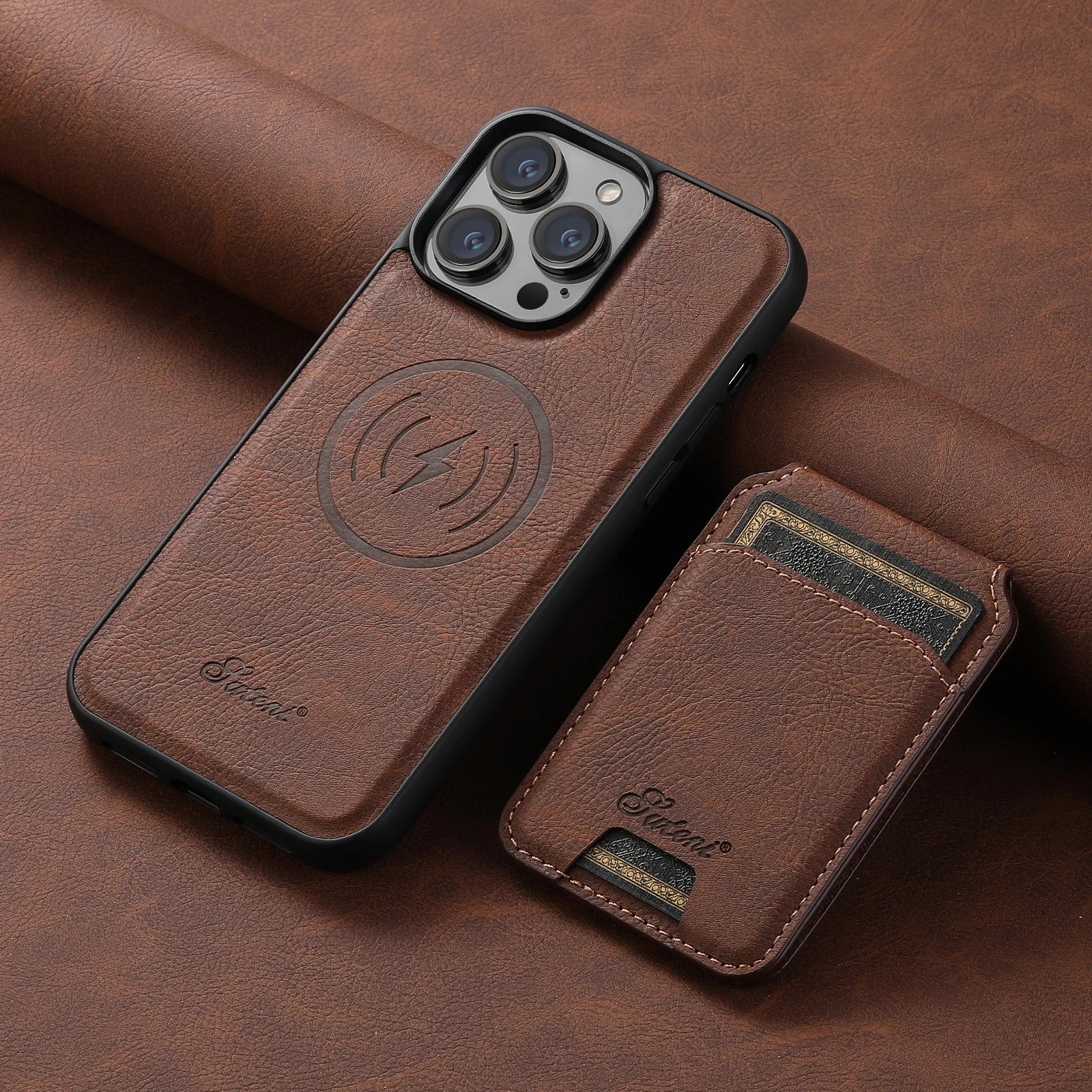 iPhone Leather Case & Card Holder with MagSafe