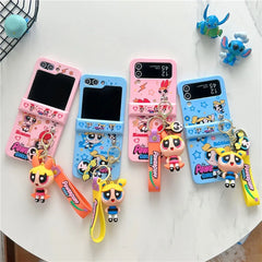 Galaxy Z Flip Powerpuff Girls Case with Lanyard