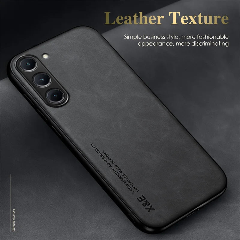 Galaxy Sheepskin Leather Magnetic Case