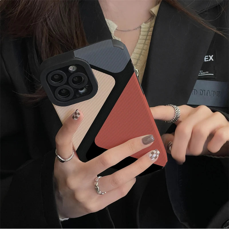 iPhone Patchwork Color Block Soft Case